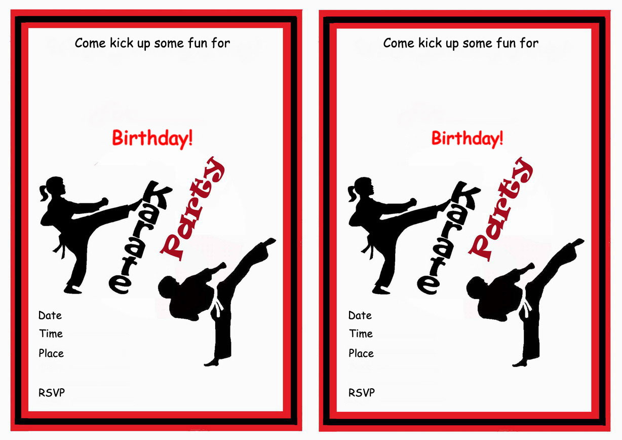 Karate Birthday Invitations Birthday Printable inside proportions 1228 X 868