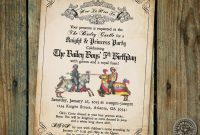 Knight Birthday Party Invitation Printable Medieval Times Invite for proportions 1500 X 1159