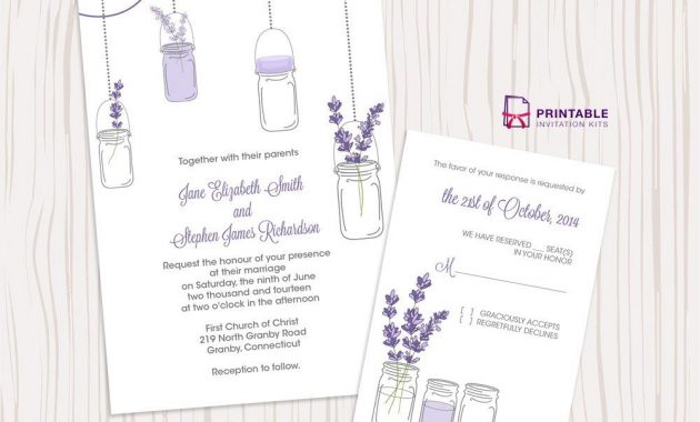 Lavender And Mason Jar Wedding Invitation Mason Jar Wedding with regard to proportions 1000 X 993