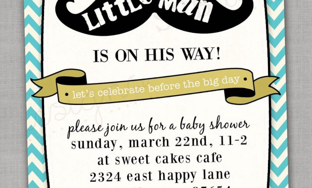 Little Man Ba Shower Invitations Little Man Ba Shower with measurements 1125 X 1500