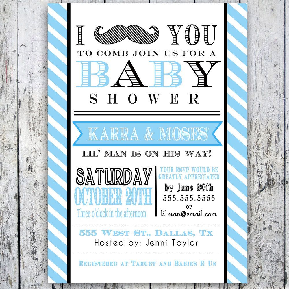 Little Man Mustache Ba Shower Invitation Digital Printable inside measurements 1000 X 1000