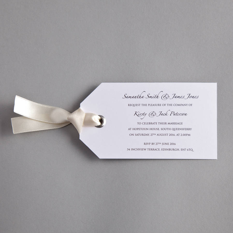 Luggage Tag Wedding Invitation Twenty Seven Notonthehighstreet with regard to sizing 900 X 900