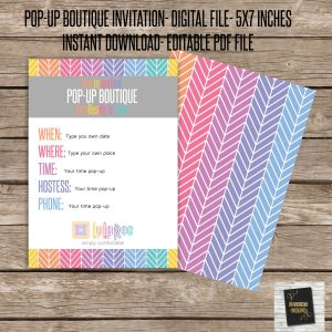 Lularoe Pop Up Boutique Party Invitation Pdf Editable File 5x7 within sizing 1500 X 1500