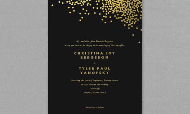 Luxury Black And Gold Invitation Template Vintage White Sample Of intended for dimensions 1000 X 999