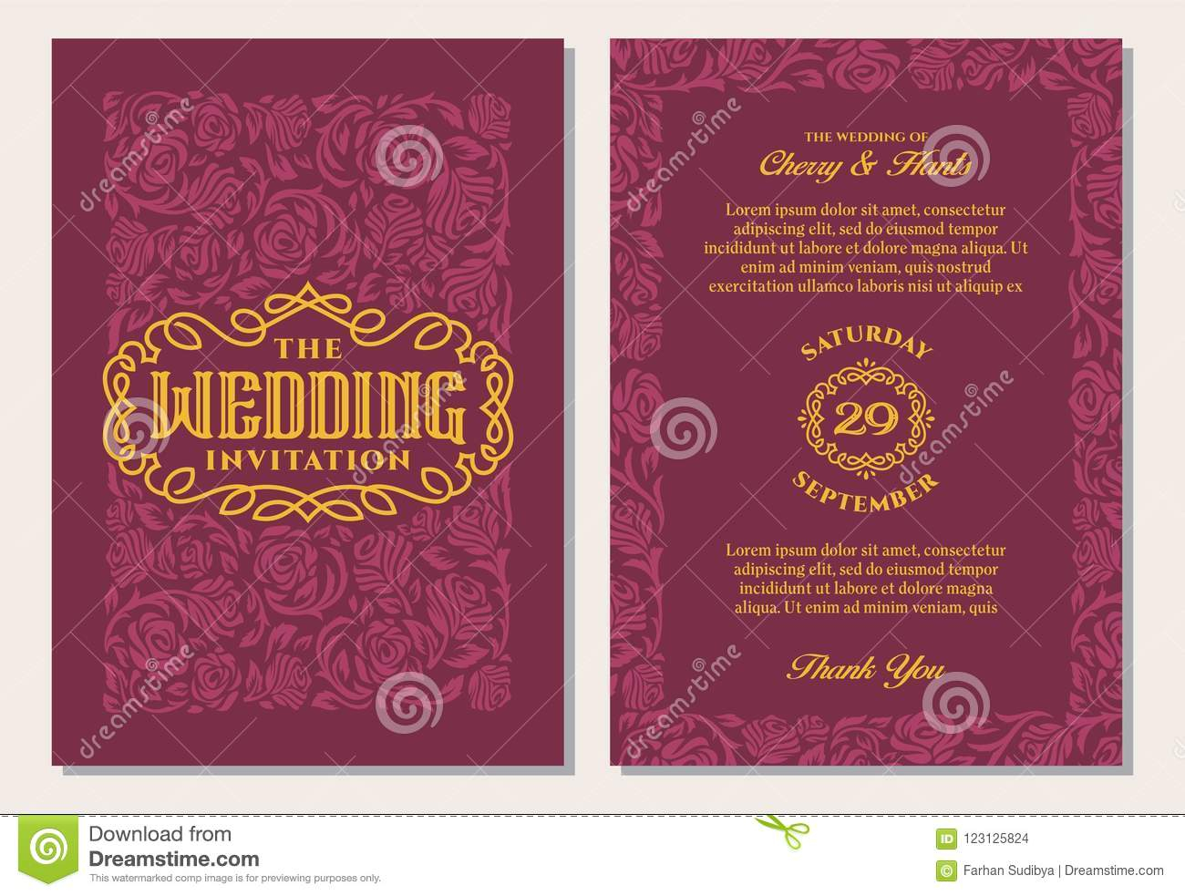 Luxury Vintage Wedding Invitation Templates Red Maroon Background inside dimensions 1300 X 983