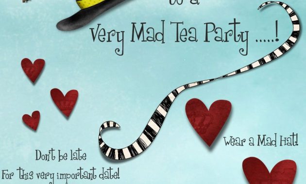 Mad Hatters Tea Party Invitation Template Free Tea Party in measurements 1050 X 1550