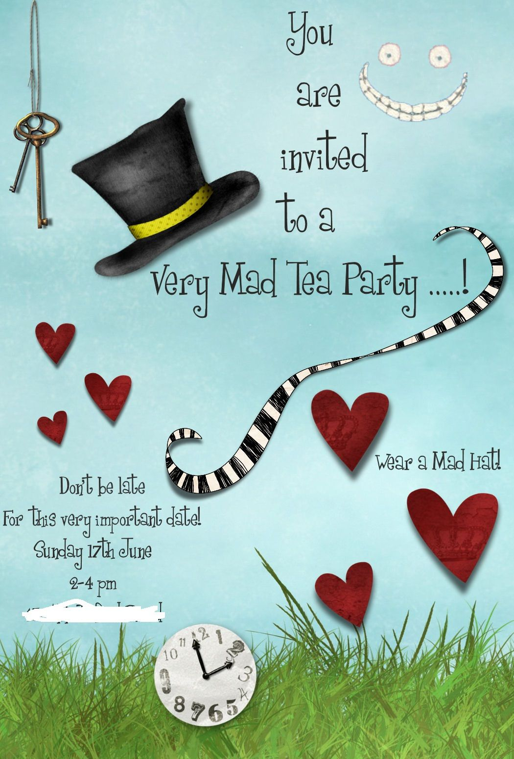 Mad Hatters Tea Party Invitation Template Free Tea Party with dimensions 1050 X 1550