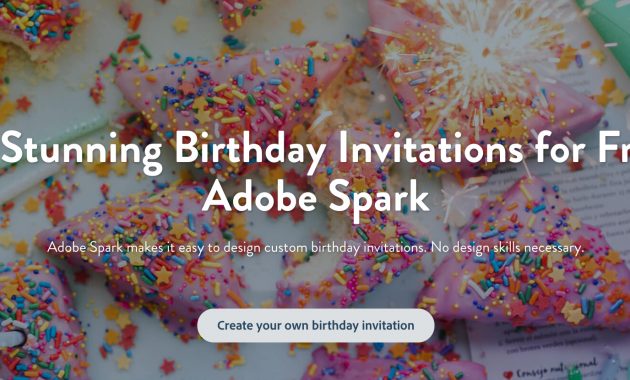 Make Your Own Birthday Invitations For Free Adobe Spark with regard to measurements 2786 X 830