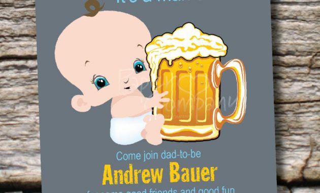 Man Shower Beer And Babies Diaper Party Invitation Printable regarding sizing 1000 X 1500