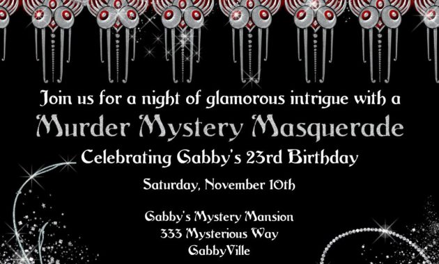 Masquerade Party Invitation Murder Masquerade Murder Mystery with dimensions 1071 X 1500