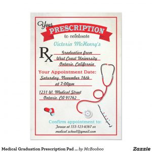 Medical Graduation Prescription Pad Invitation Invitation with proportions 1104 X 1104