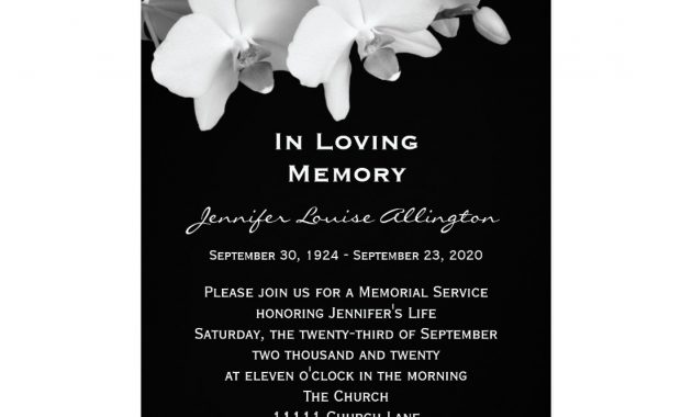 Memorial Service Invitation Template Wosing Template Design pertaining to sizing 1104 X 1104