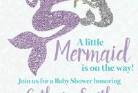 Mermaid Ba Shower Invitation Mother Ba Under The Sea Party Teal for size 1143 X 1600