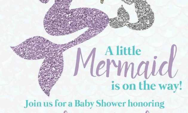 Mermaid Ba Shower Invitation Mother Ba Under The Sea Party Teal for size 1143 X 1600