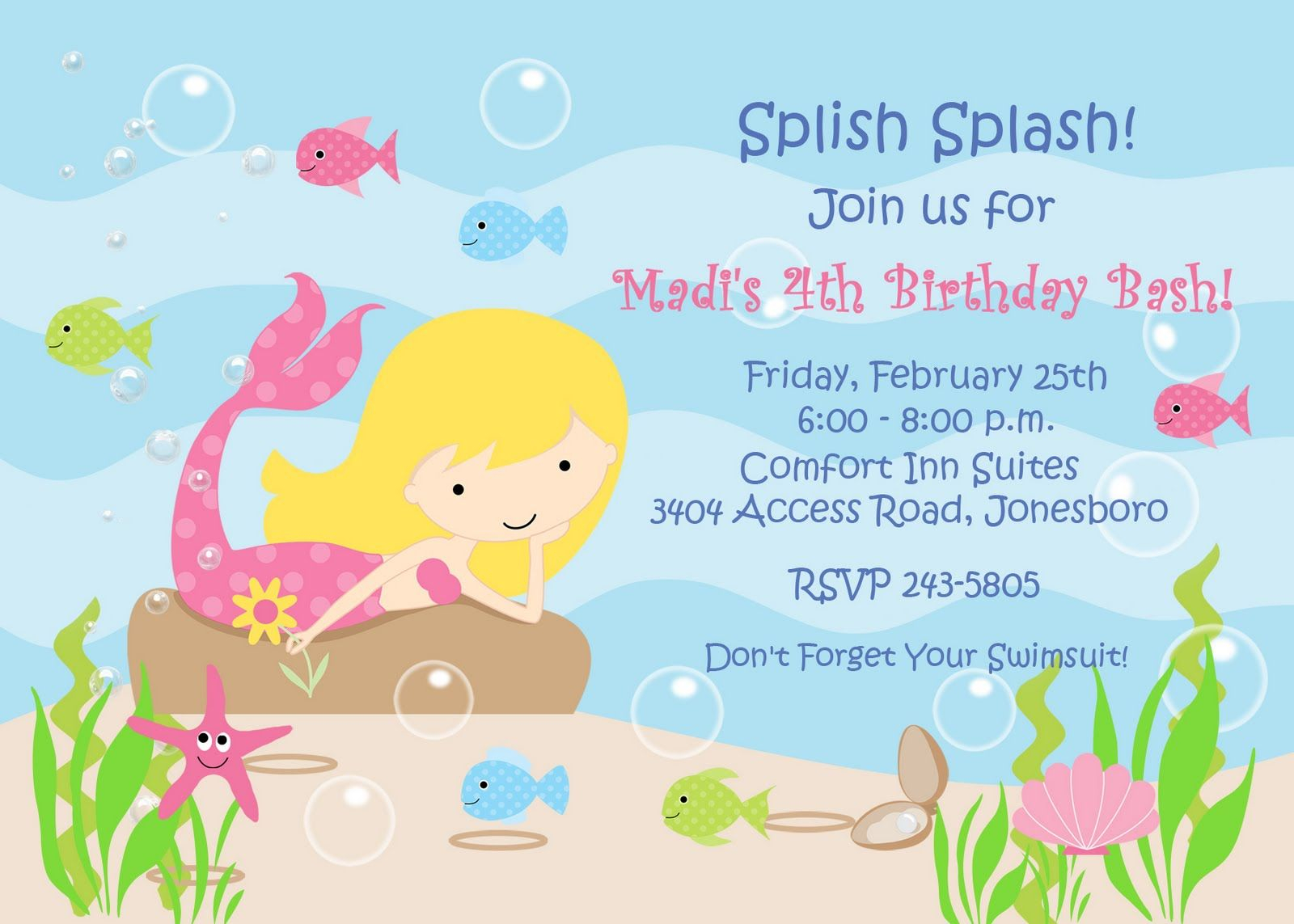 Mermaid Invitation Template Free Invitetown Birthday Parties inside sizing 1600 X 1143