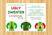 Mesmerizing Ugly Sweater Christmas Party Invitations Template 25 On with measurements 1500 X 1072