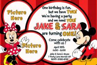 Mickey Minnie Mouse Birthday Invitation Mickeyminnie Party pertaining to sizing 1500 X 1071