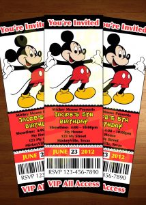 Mickey Mouse Ticket Invitation Printable Diy Invite Red Party In pertaining to size 1200 X 1680