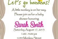 Monkey Ba Shower Invitation Template Girl Or Boy Lucky Bean pertaining to size 1200 X 1800