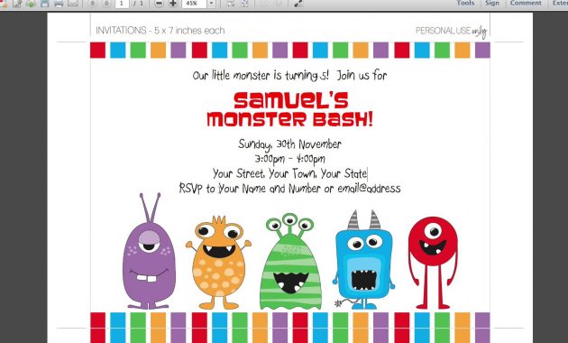 Monster Birthday Invitations Monster Birthday Invitations With for size 1920 X 1080