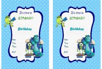 Monsters University Birthday Invitation Templates pertaining to sizing 1228 X 868