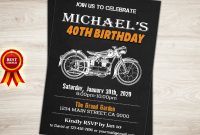 Motorcycle Birthday Invitation Templates Spectacular With Motorcycle regarding sizing 1201 X 1001