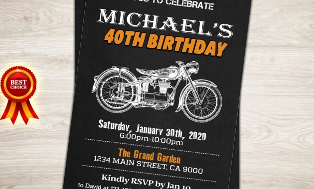 Motorcycle Birthday Invitation Templates Spectacular With Motorcycle regarding sizing 1201 X 1001