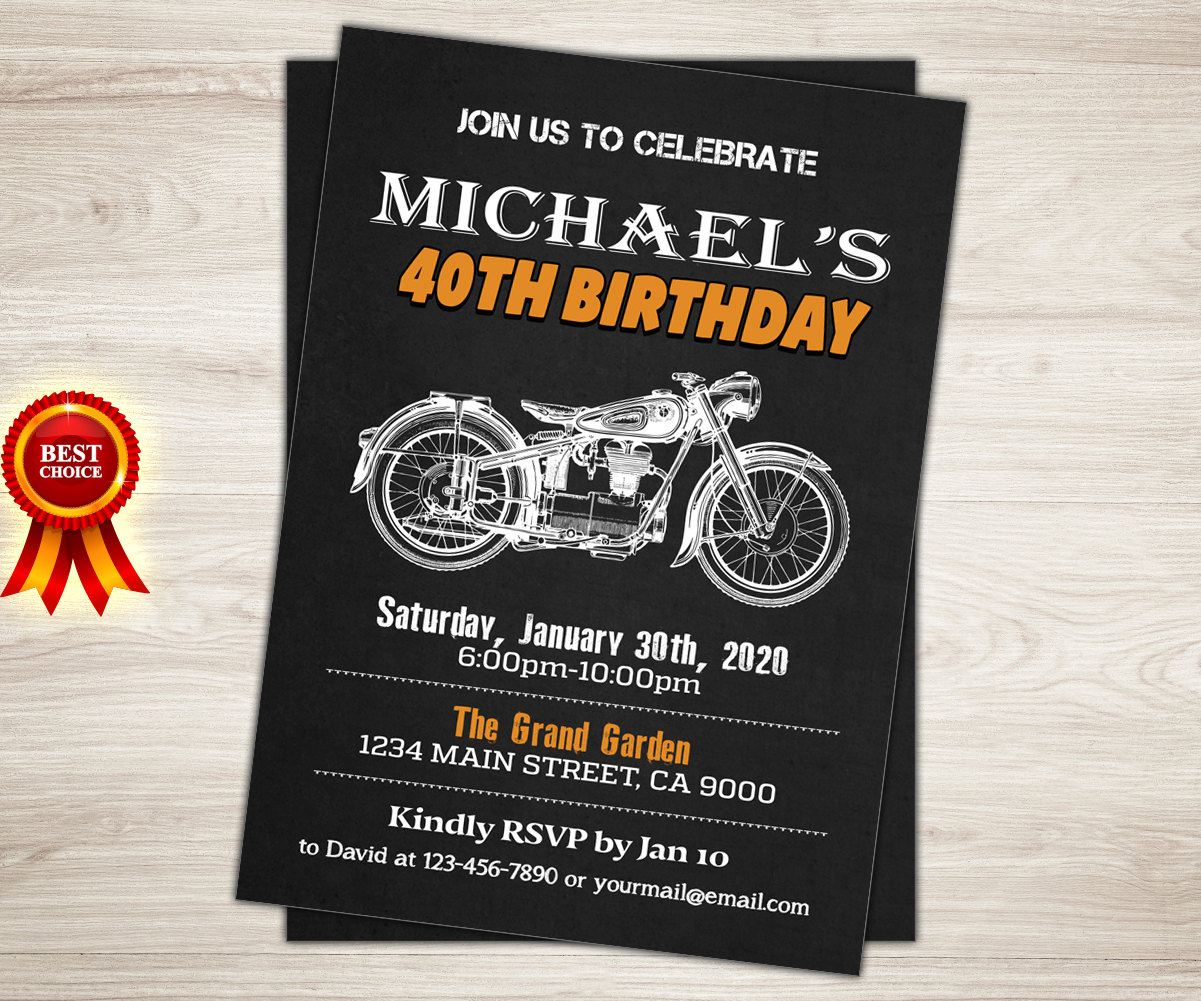 Motorcycle Birthday Invitation Templates Spectacular With Motorcycle regarding sizing 1201 X 1001