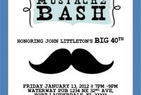 Mustache Bash Invitation Template 4x6 Etsy for measurements 1090 X 1500