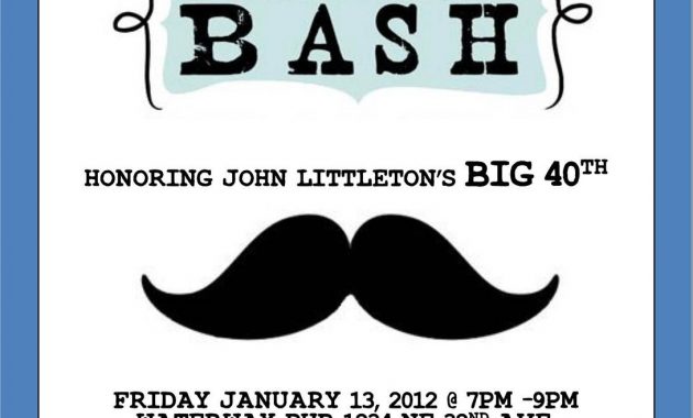 Mustache Bash Invitation Template 4x6 Etsy for measurements 1090 X 1500