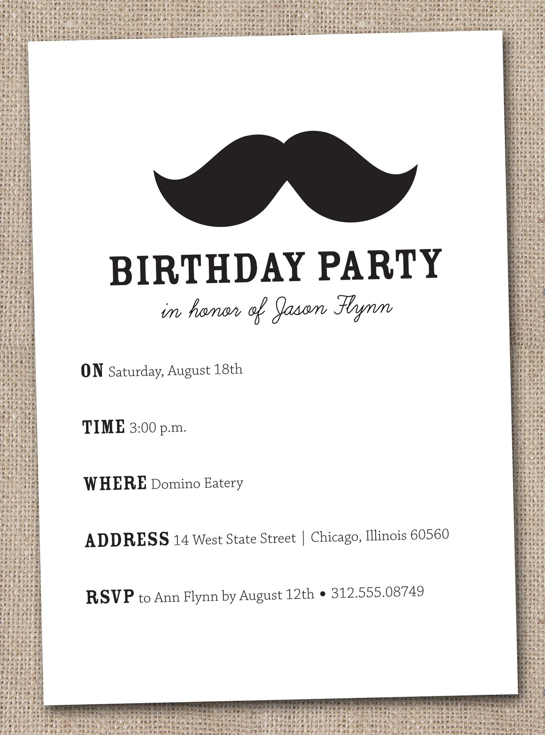 Mustache Party Invitations Mustache Party Invitations For Best Party for dimensions 1112 X 1500