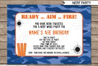 Nerf Birthday Party Invitations Editable Template Blue Camo intended for proportions 1300 X 1126