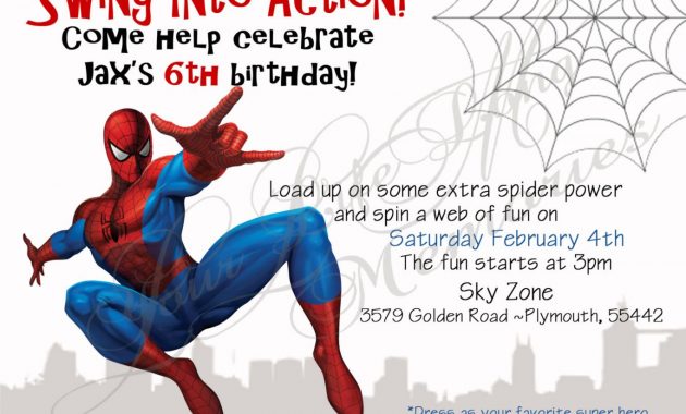 New Spiderman Birthday Invitation Card Template 4k Invitations in proportions 1365 X 975