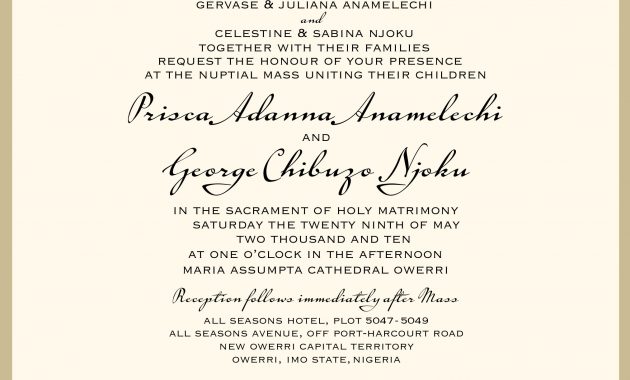 Nigerian Wedding Invitation Samples Unique Nigerian Wedding pertaining to dimensions 2024 X 2032