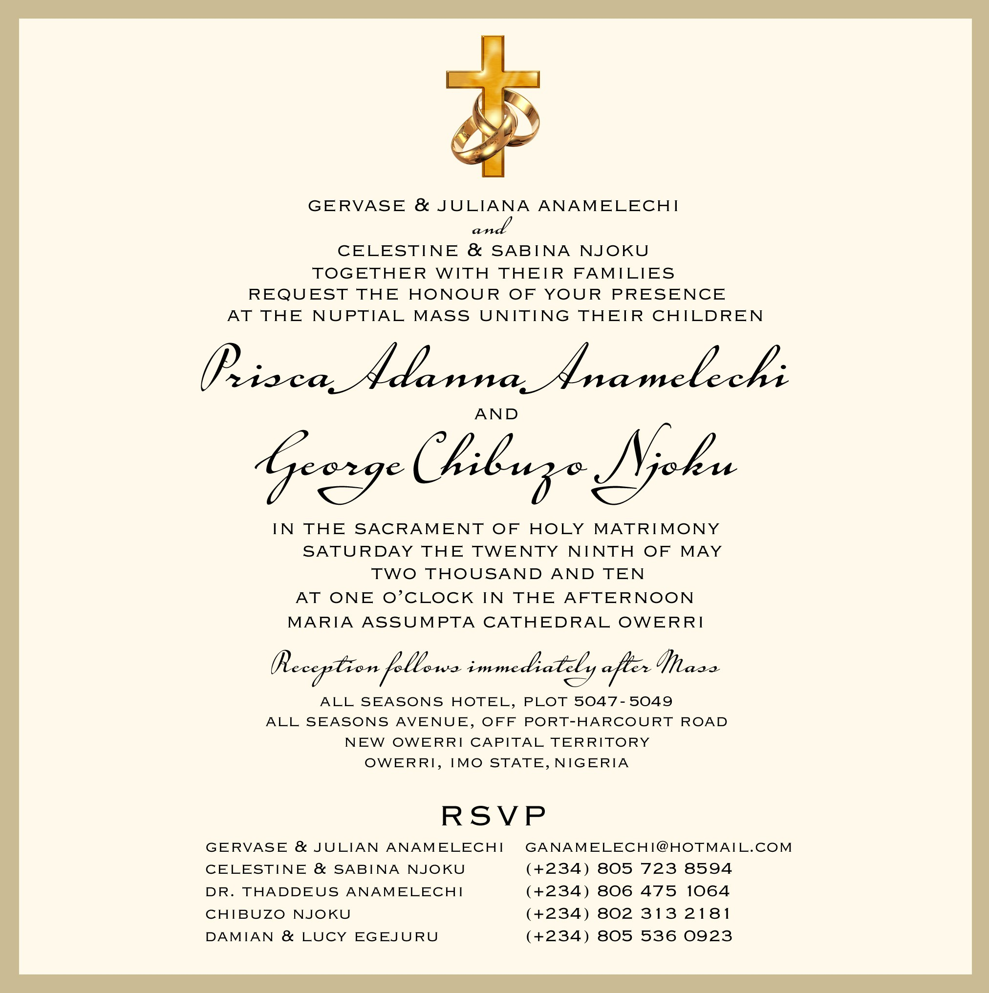 Wedding Invitation Templates Nigeria • Invitation Template Ideas