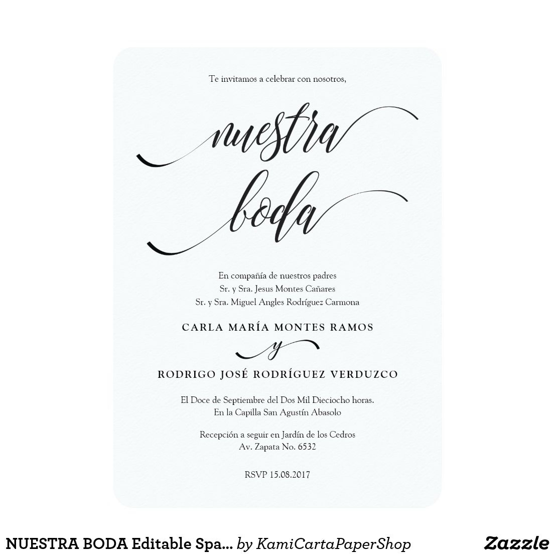 Nuestra Boda Editable Spanish Wedding Invitation In 2018 Pdf Print inside size 1106 X 1106