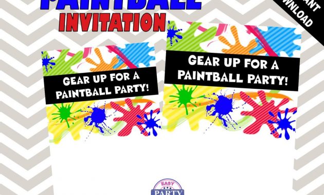 Paintball Party Invitation Template Instant Download Etsy inside proportions 1500 X 1125