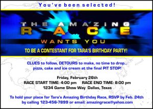 Paper Perfection Free Amazing Race Birthday Party Invitation with regard to measurements 1600 X 1143