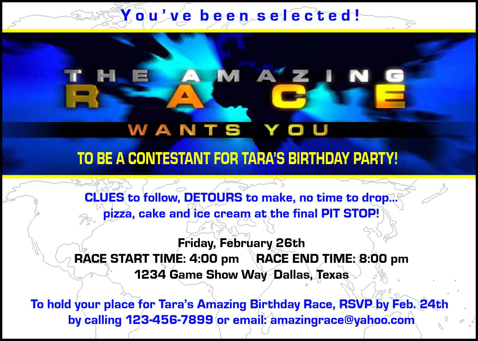 Paper Perfection Free Amazing Race Birthday Party Invitation with regard to measurements 1600 X 1143