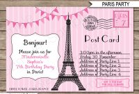 Paris Party Invitations Template Pink In 2018 Centerpieces And with regard to size 1300 X 1126