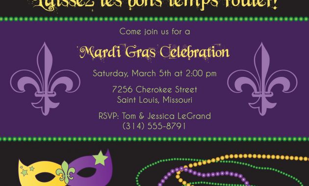 Party Invitation Template Mardi Gras Party Invitations Party regarding sizing 1500 X 1070