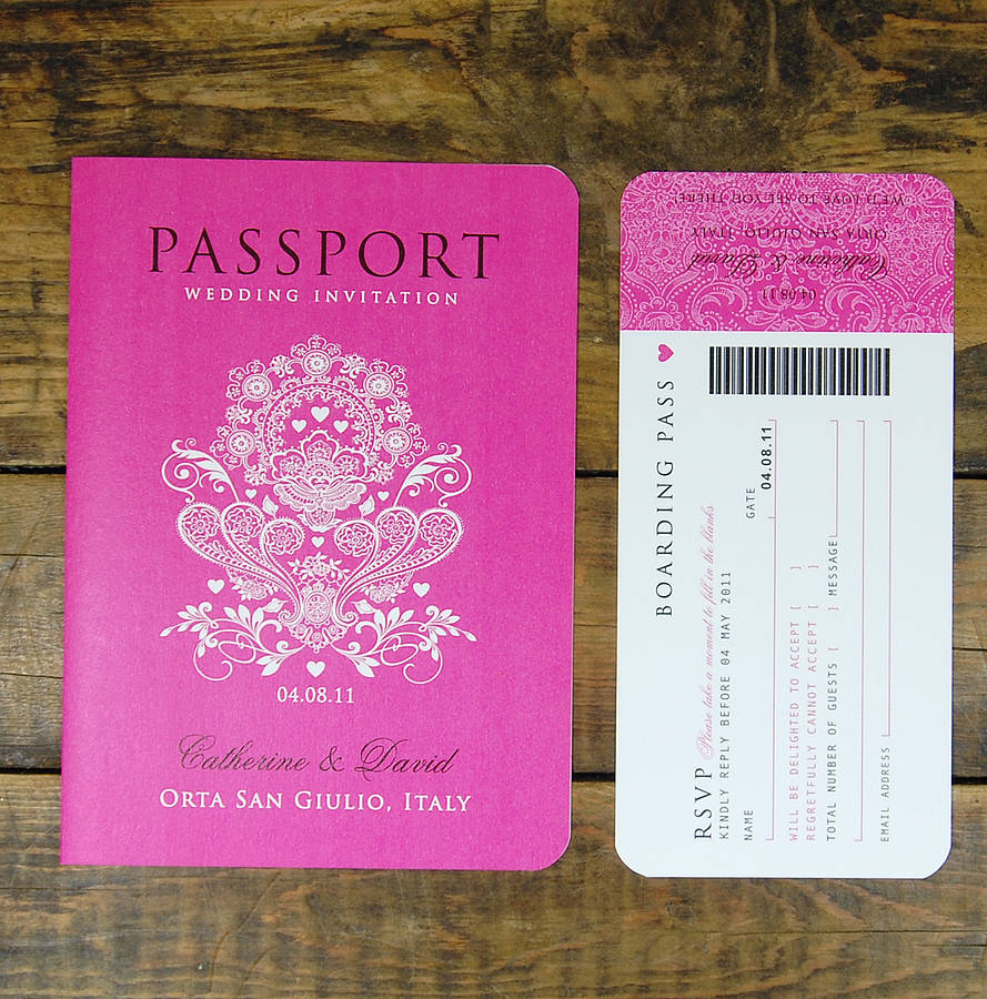 Passport To Love Booklet Travel Wedding Invitation Ditsy Chic with regard to sizing 889 X 900