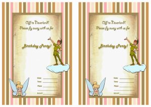 Peter Pan Birthday Invitations Birthday Printable throughout dimensions 1228 X 868