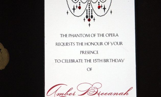 Phantom Of The Opera Invitations Lilsocialbutterflies On Etsy throughout dimensions 953 X 1500