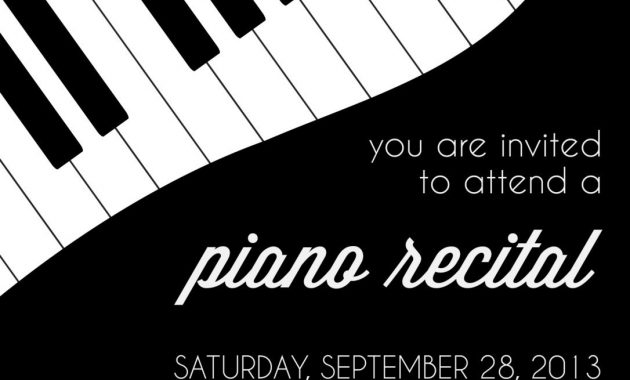 Piano Recital Invitation Custom Etsy pertaining to sizing 1086 X 1500