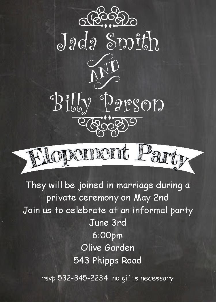 Pin Wwwpartyinvitations On Eloping Party Invitations with regard to sizing 750 X 1050