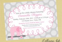 Pink Elephant Ba Shower Printable Invitation Personalized Pink within dimensions 1500 X 1125