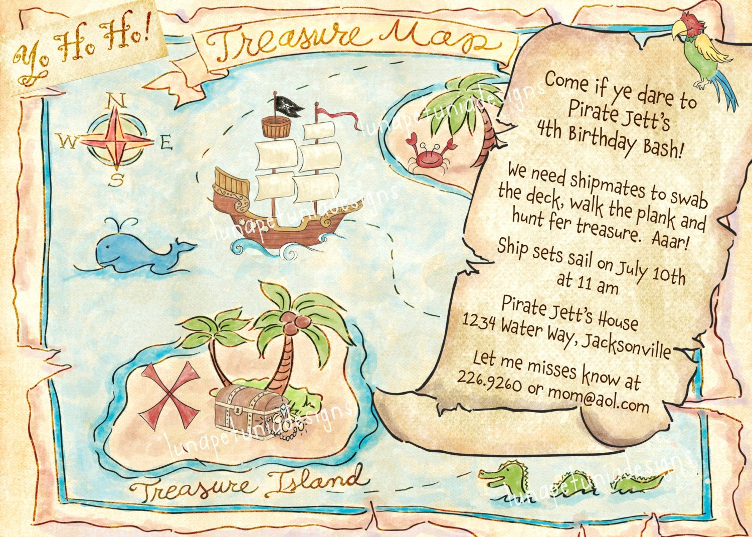 Pirate Treasure Map Invitation Lets Party Treasure Maps pertaining to measurements 1500 X 1071