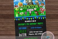 Plants Vs Zombies Invitation Plants Vs Zombies Birthday Party Etsy for proportions 1395 X 1275