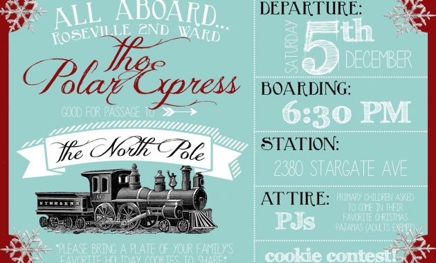 Polar Express Party Invitation Christmas Polar Express Party in measurements 1800 X 1200